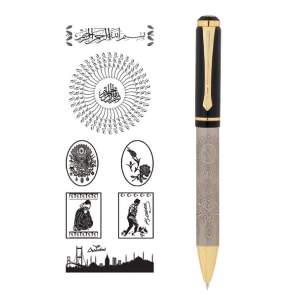 661-T Atatürk Kabartma Figürlü Metal Tükenmez Kalem - Image 2