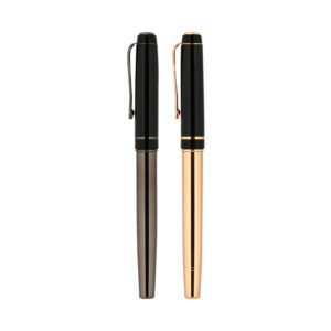 1219-R Rose Gold-Siyah Metal Roller Kalem